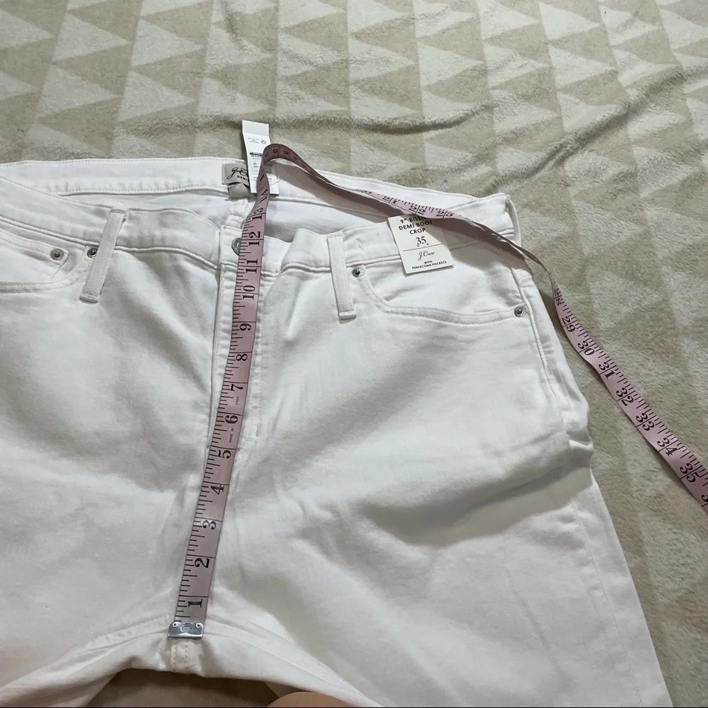 J crew Billie Demi crop jeans white plus 35